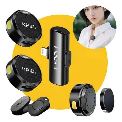 Microfone de lapela sem fio Kaidi Lightning - KMF4-A - Foto 5