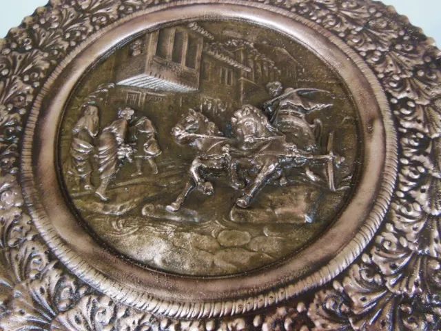 Prato Antigo Parede Bronze Maciço 8kg e Diâm 41,5cm - Foto 2