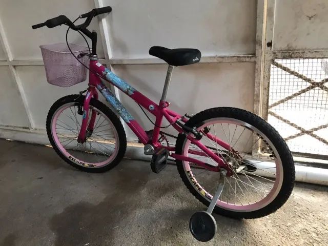 Bicicleta Infantil Frozen Aro 20 com Cestinha e Rodinhas - Foto 4