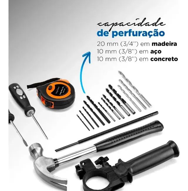 Furadeira Com Impacto Mondial 650w Fi-rh-01m / 220v - Foto 5