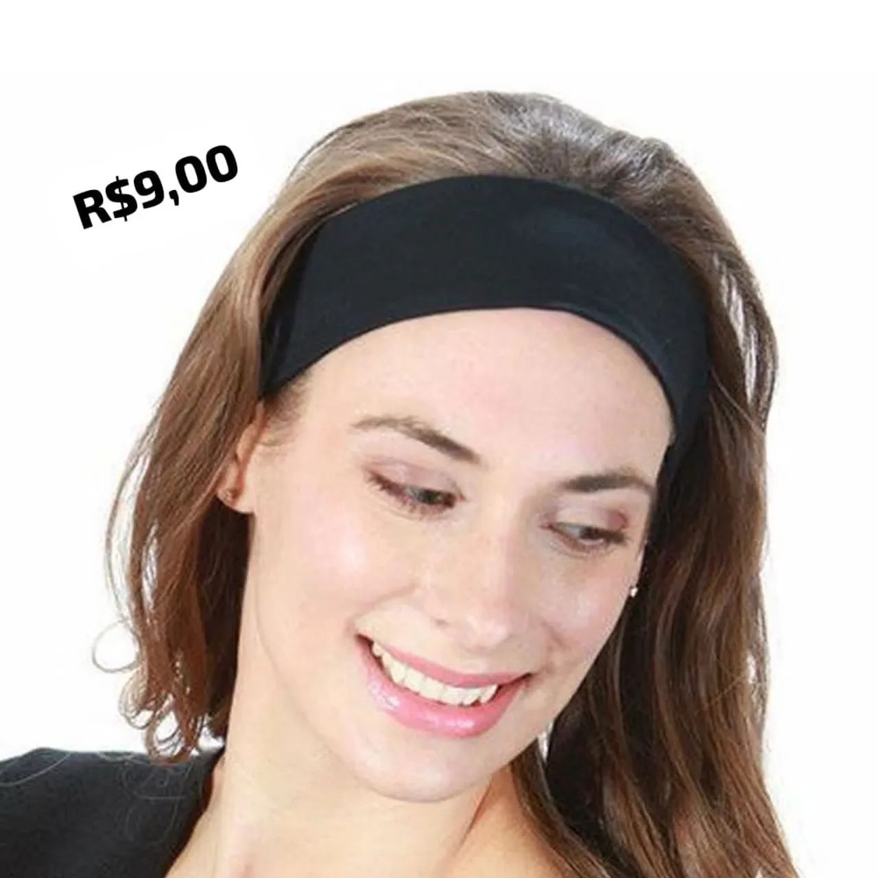 Tiara/Faixa de Cabelo Preta - R$9,00