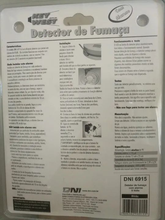 Detector de fumaça (evite incêndios) com alarme (sirene 85db) - Foto 2