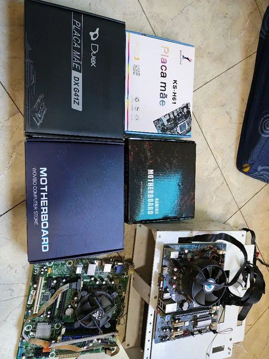 Placas-mãe 775, 1156 e 1155 novas e usadas