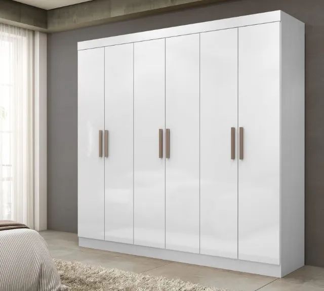 Guarda Roupa Casal com 6 Portas de Giro Amplo e Elegante Paris - Foto 3