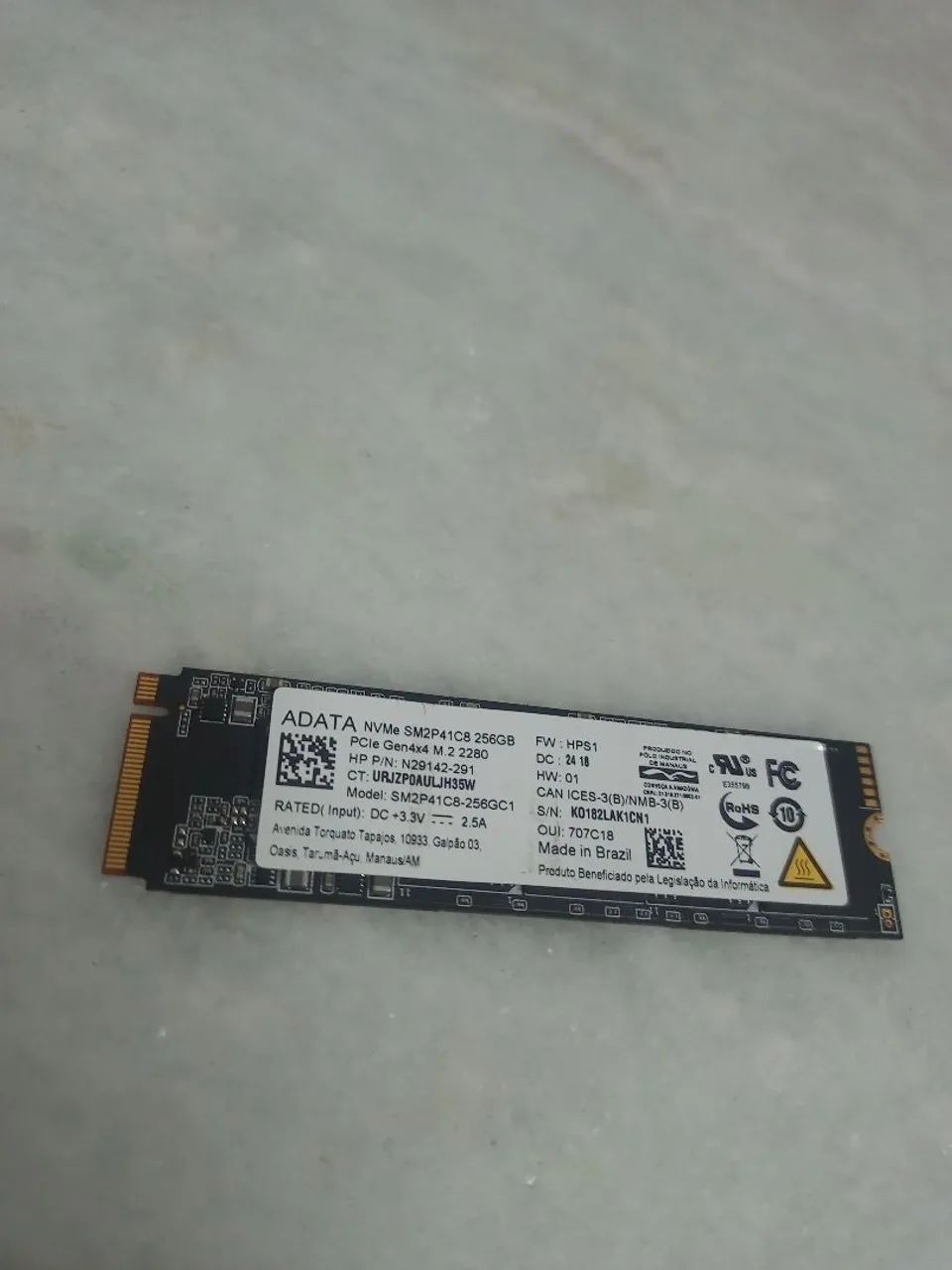 SSD NVMe M.2 Adata 256GB64396659297795120