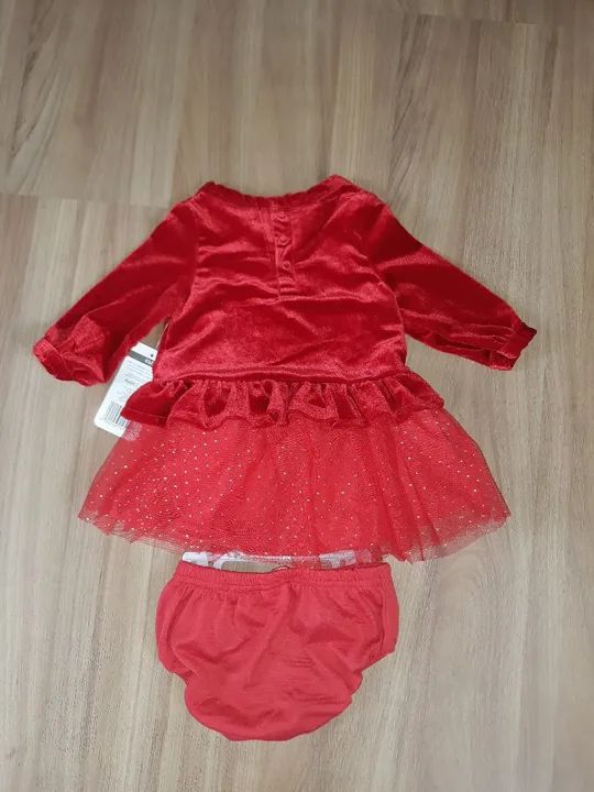 Vestido para bebê NOVO importado tamanho 6 meses - Foto 3