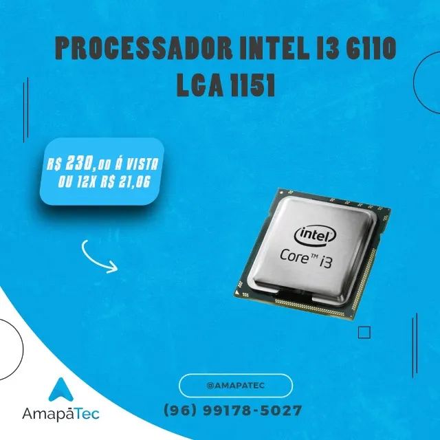 Processador Intel Core I3-6100 LGA1151 OEM