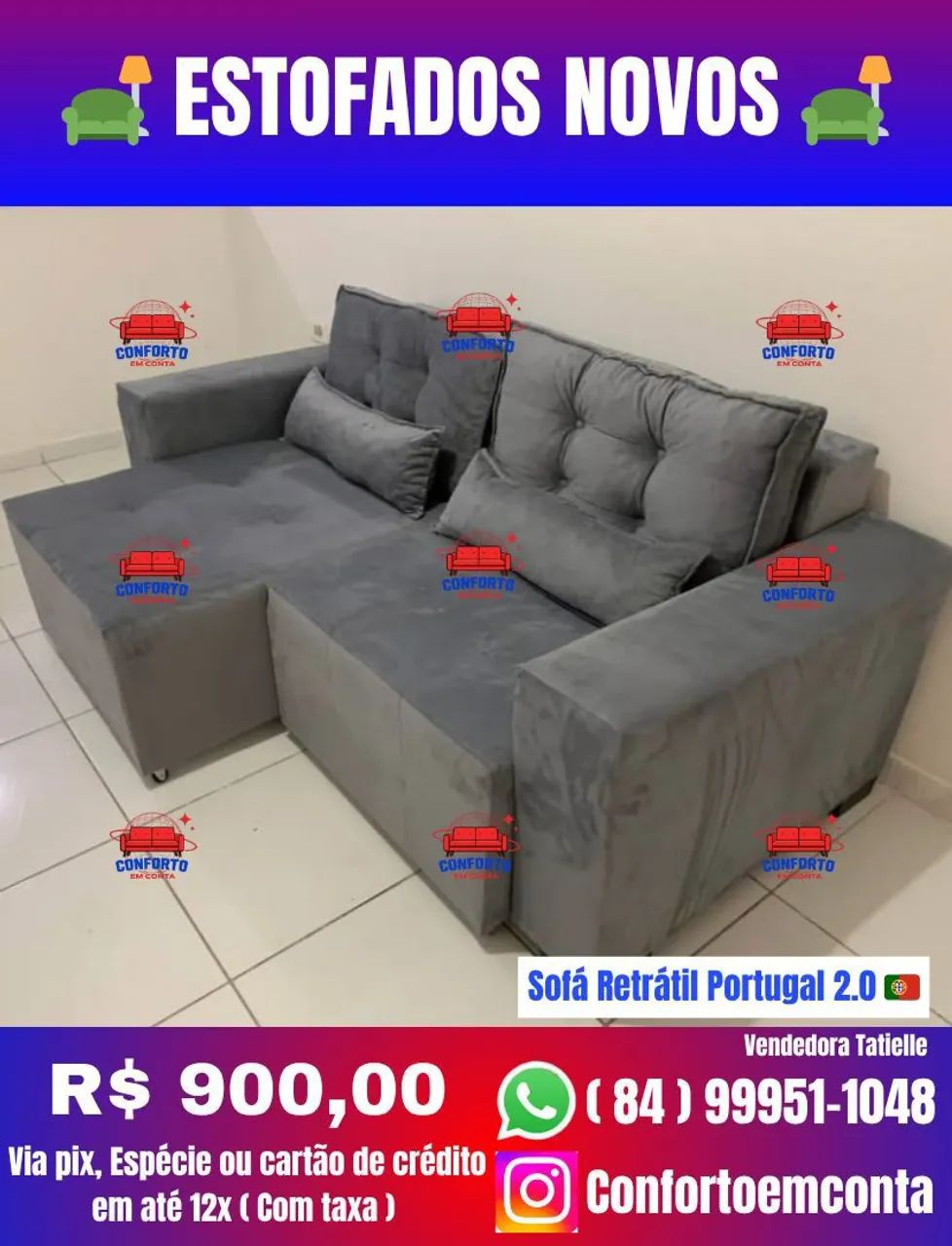 Sofá Retrátil Portugal 2.0 - Conforto e Qualidade! - Foto 3