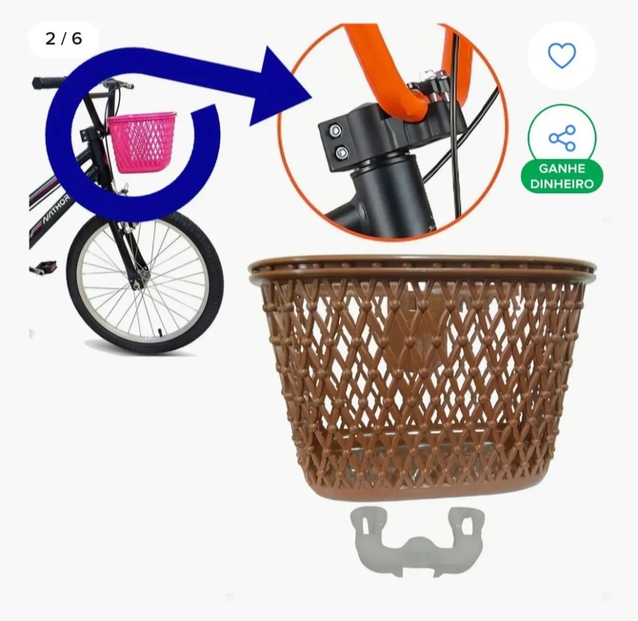 Cesta Para Bicicletas do Aro 16-20 Marca Nathor Original - Foto 5