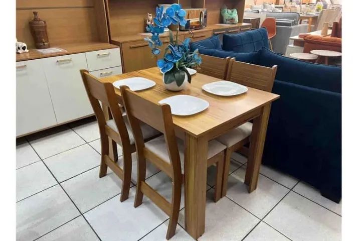 Mesa de Jantar Palace Mel 110×75 com 4 Cadeiras - Entrega Rápida - Foto 3