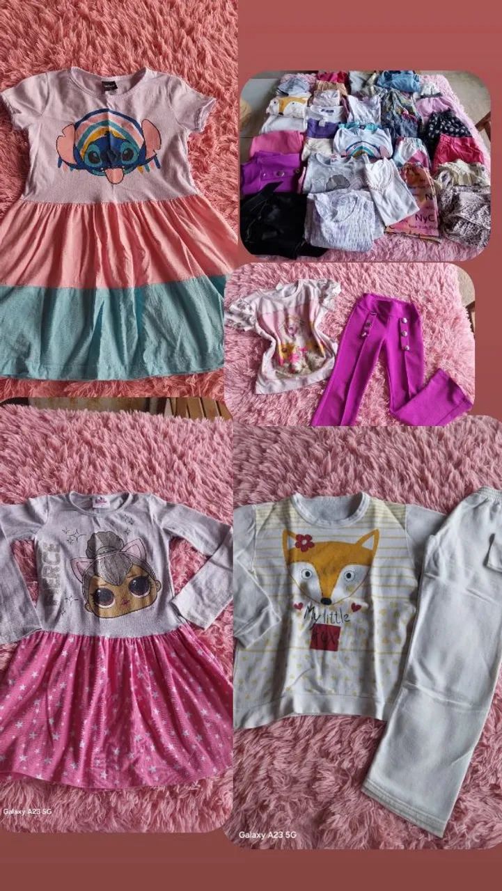 Lotinho menina peças variando  de 4 a 6 anos 