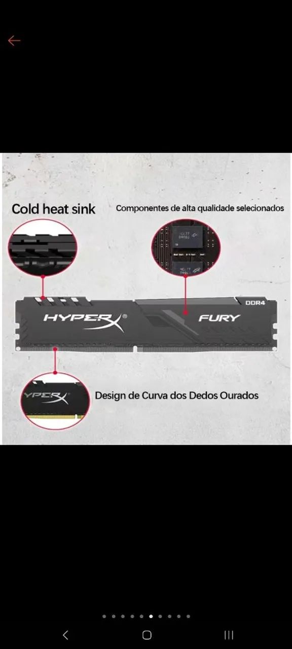 Kingston HyperX FURY DDR4-3200Mhz " 8GB original  - Foto 3