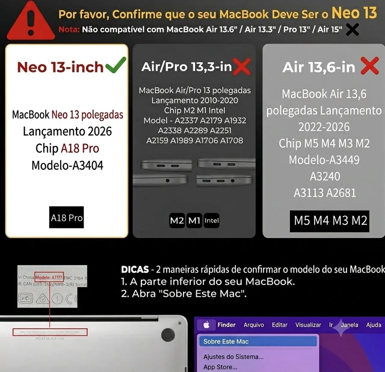 Capa Rígida MacBook Neo 13 Polegadas A3404 2026 Chip A18 Pro - Foto 4