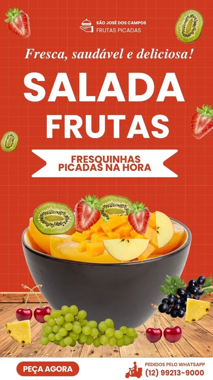 FRUTAS PICADAS E GELADINHAS