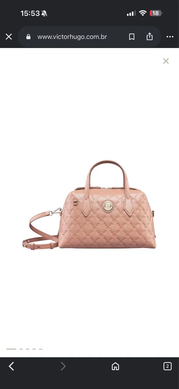Bolsa Victor Hugo rosa original com nf estilo necessaire 