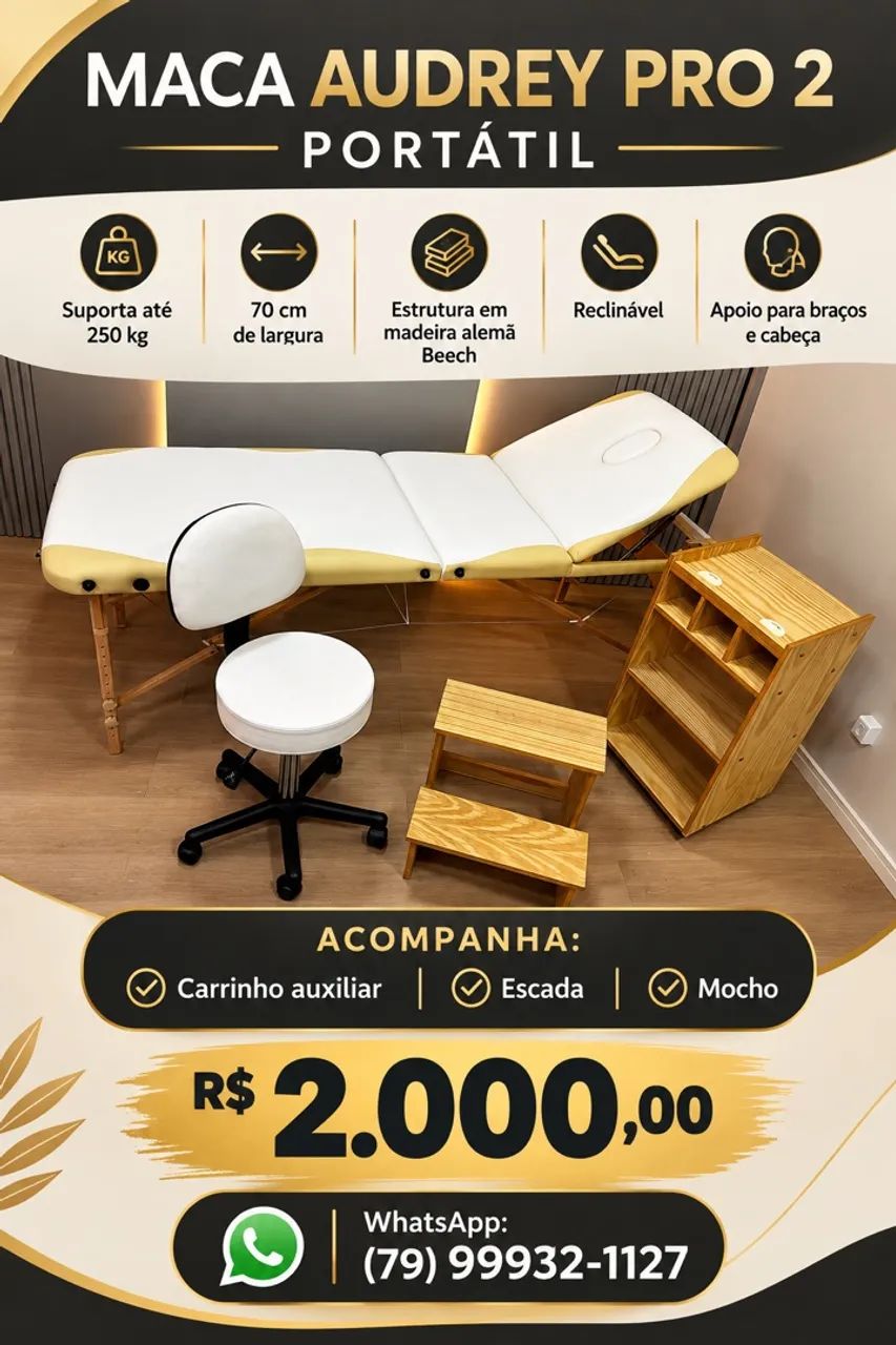Maca Audrey conjunto completo com gabinete, mocho e escada