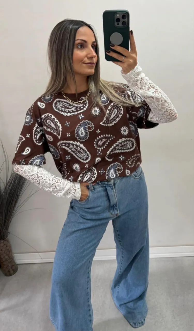 Camiseta Estampa Paisley - Foto 3