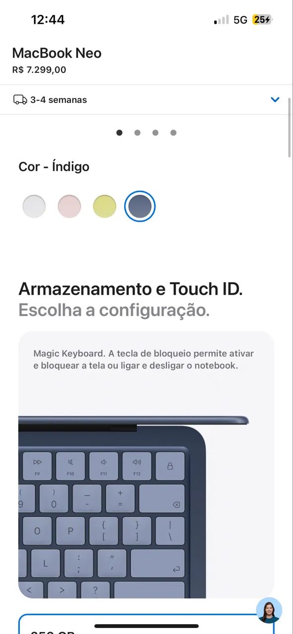 Macbook neo azul midnight