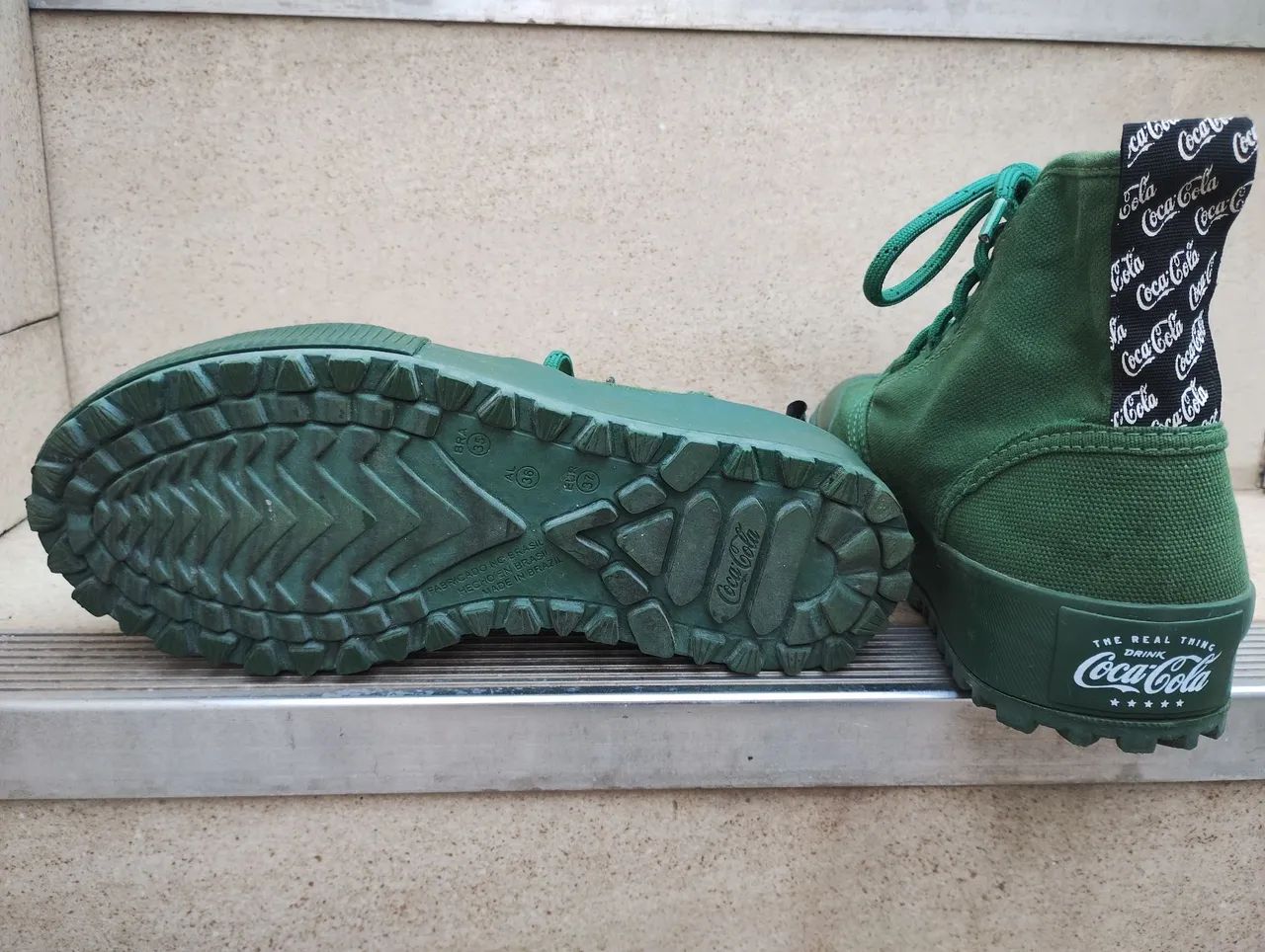 Bota Verde exército Coca Cola N° 35 - Foto 3
