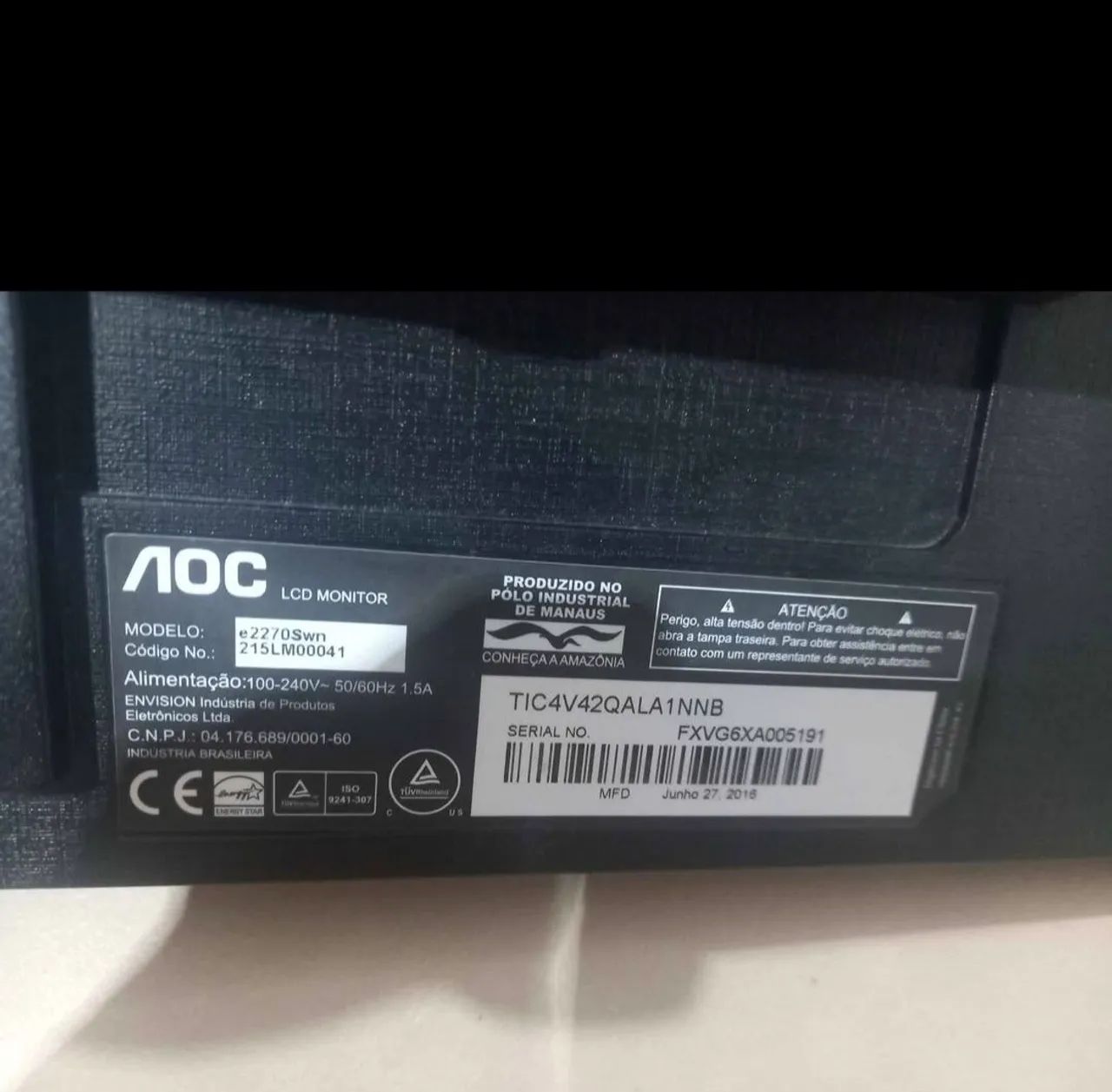 Monitor 21,5 polegadas AOC e2270s - Foto 4
