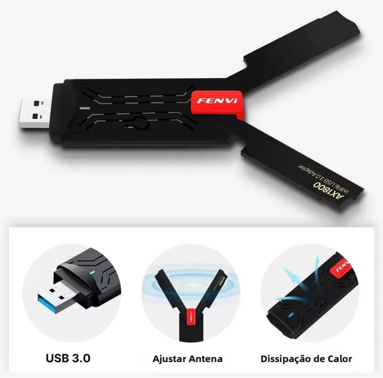 Adaptador WI-FI AX1800 USB - Foto 4