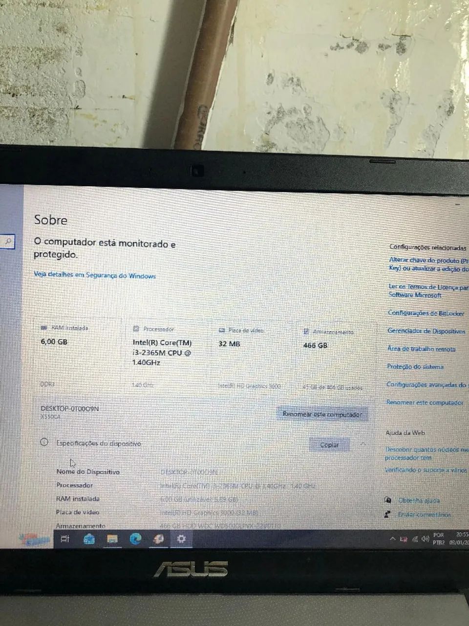 NOTEBOOK ASUS CORE I3 6GB TODO BOM ACEITO CARTÃO DO GARANTIA 580$ - Foto 5