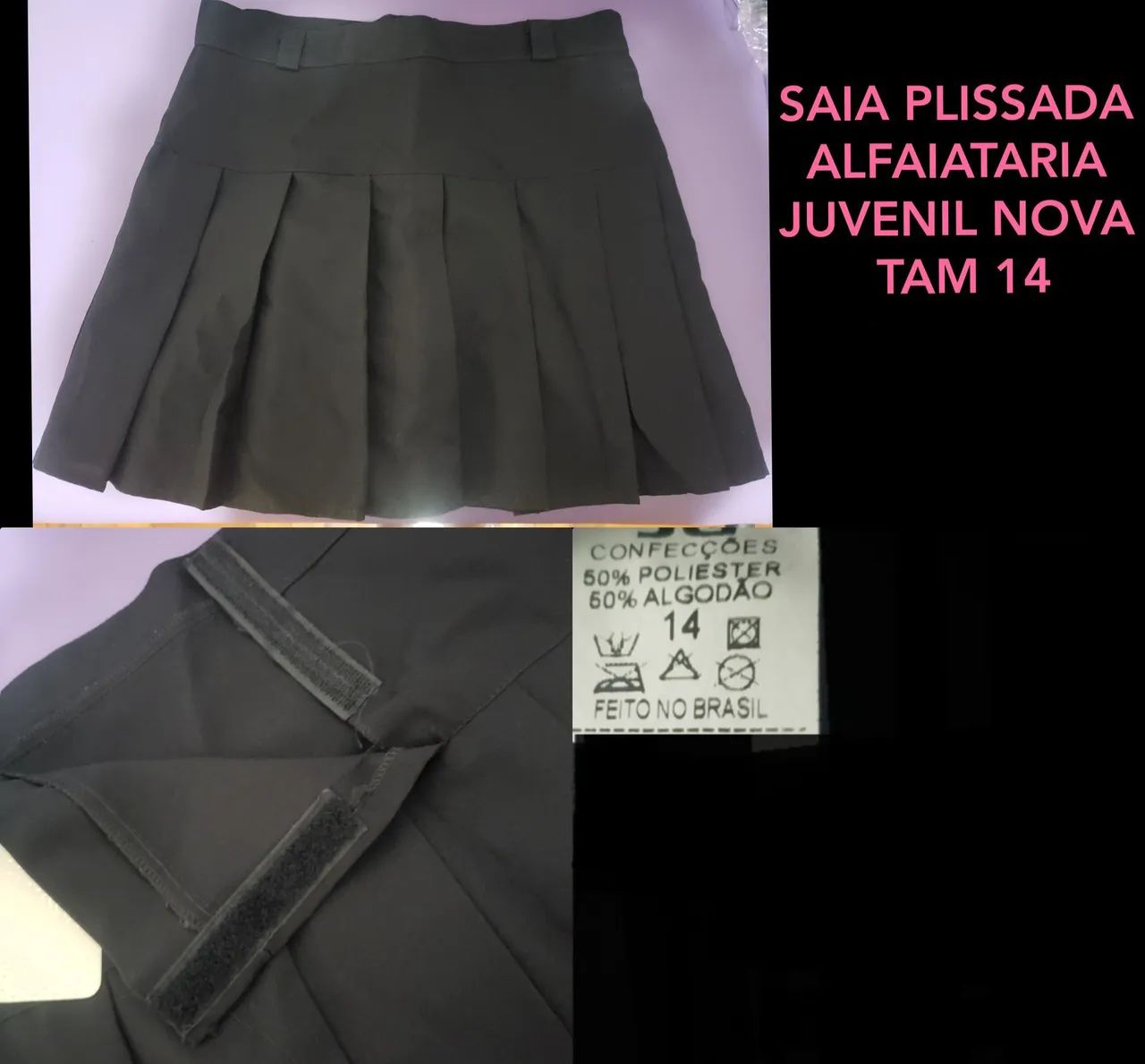 SAIA PLISSADA ALFAIATARIA JUVENIL