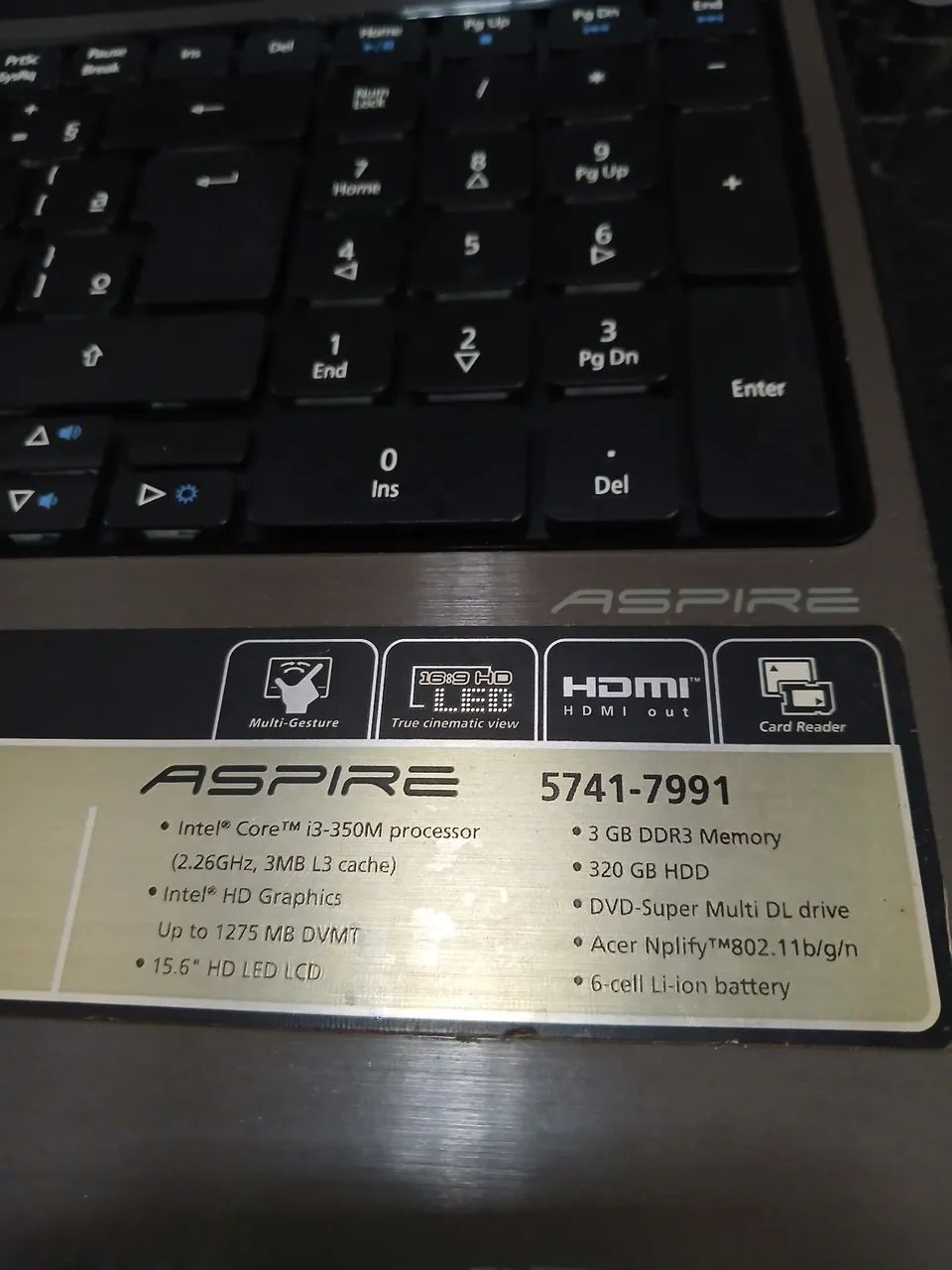 NOTEBOOK ACER 5741-7991 C/ DEFEITO - Foto 2