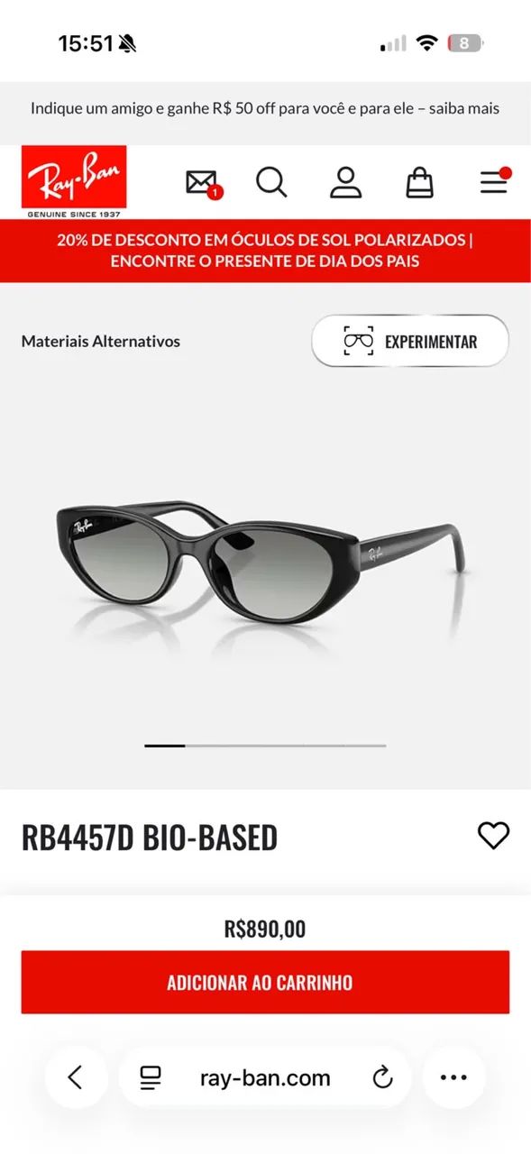 Óculos Ray-Ban RB4457D - Foto 2