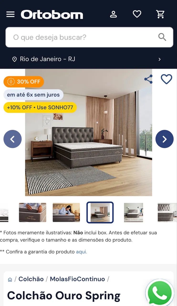 Cama casal Ouro Spring ortobom