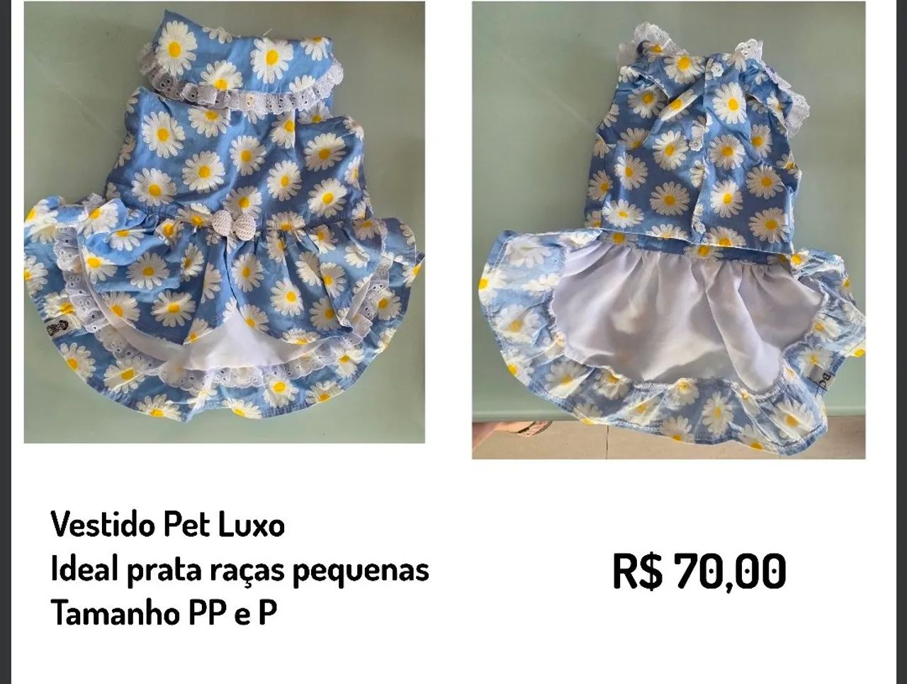 Vestido floral pra PET pequeno 