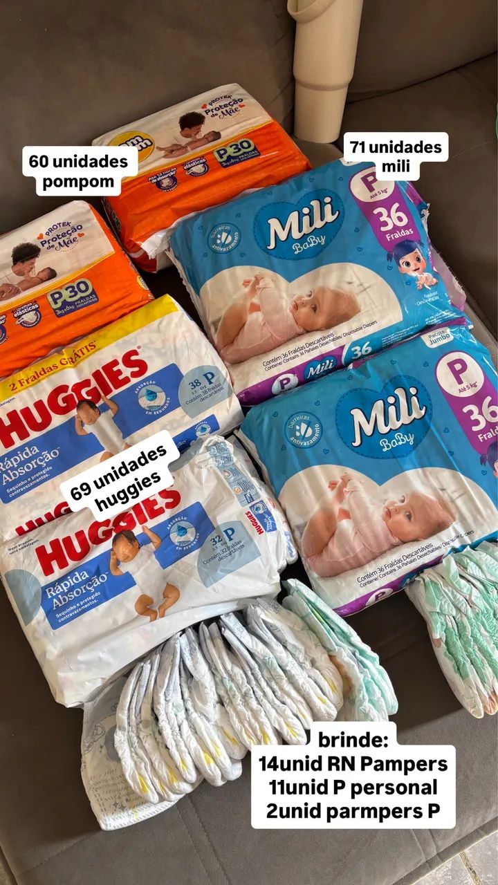 lote de fraldas P 