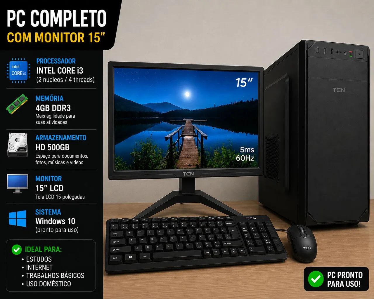 vendo pc completo novo 