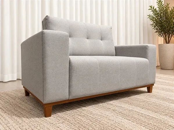 Sofá 2 Lugares Lady 005 1.40m D28 Soft - Linho Gelo/ pronta entrega  - Foto 3