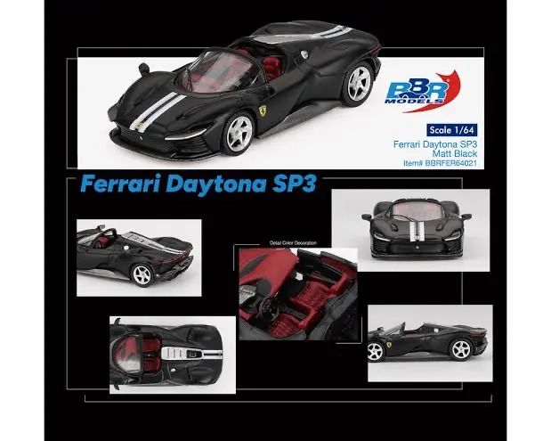 Ferrari Daytona SP3 Matt Black 1:64 BBR - Hobbies e coleções