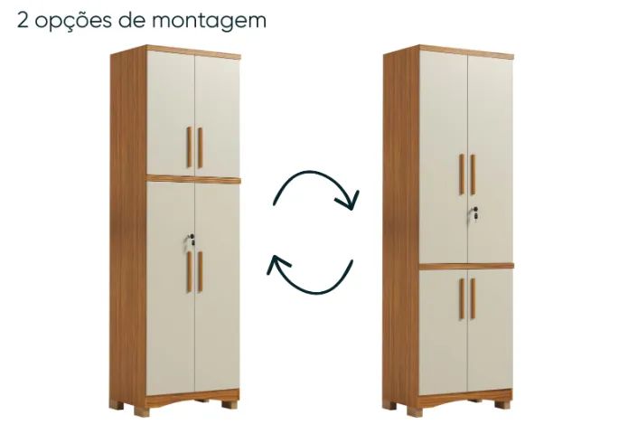 Multifuncional Blanc 4 Portas, 100% MDF - Rio Doce - Foto 3