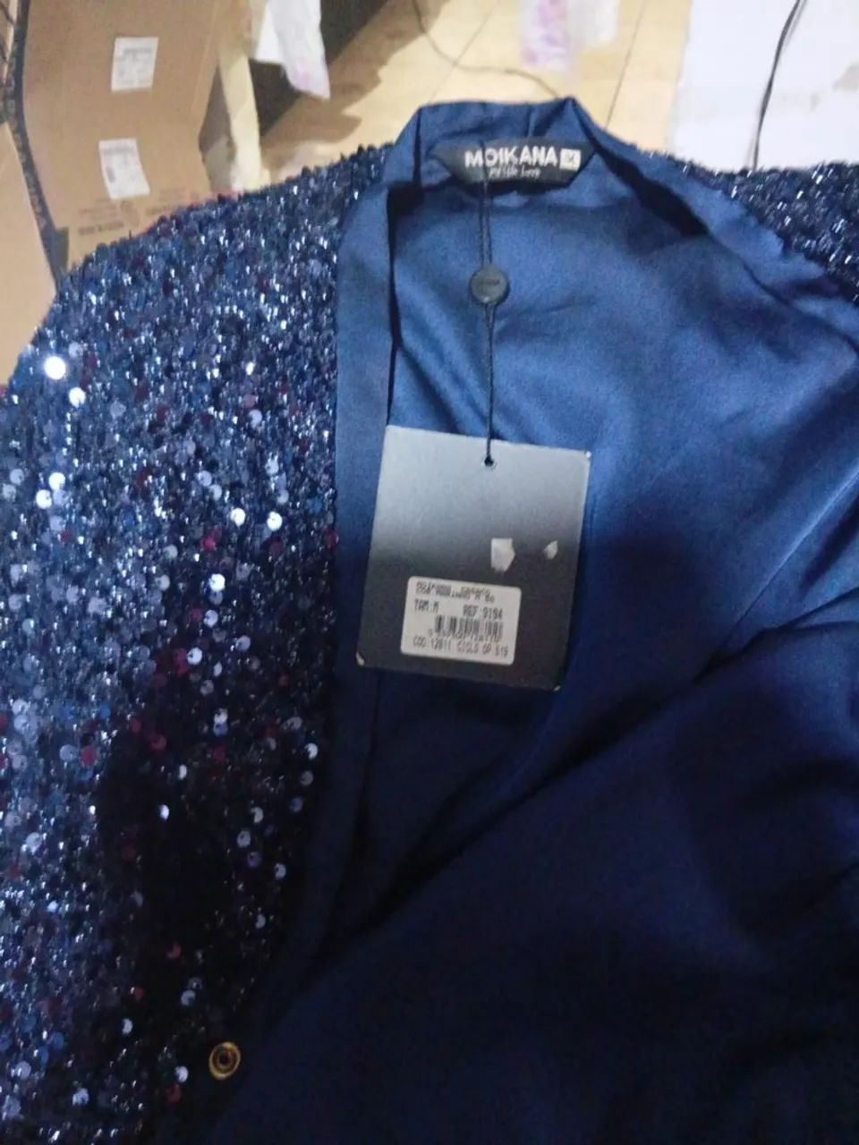  BLAZER MOIKANA AZUL-MARINHO COM PAETÊS  - Foto 4