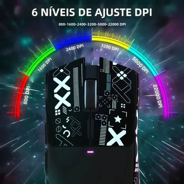 Mouse Gamer Sem Fio 2.4g Attack Shark Branco - Foto 4