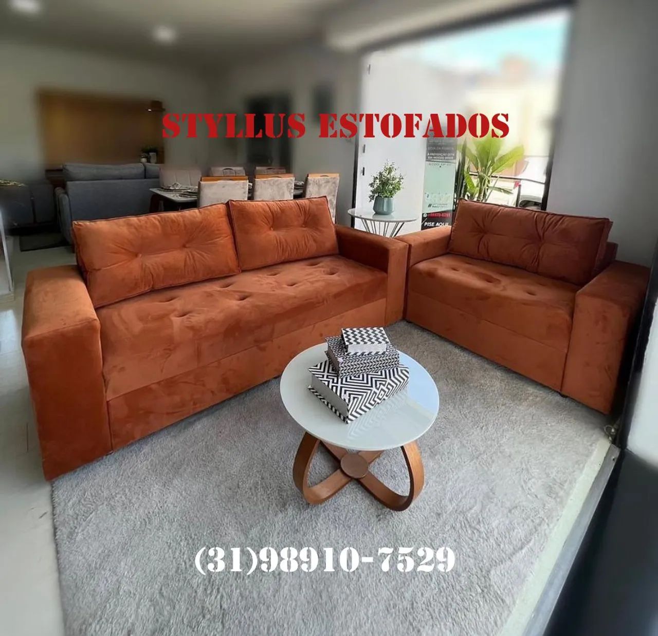 Sofá de 2 e 3 lugares de luxo 