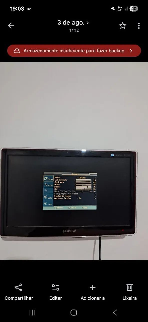 Tv Samsung LCD 22 polegadas funcionando perfeitamente  - Foto 2