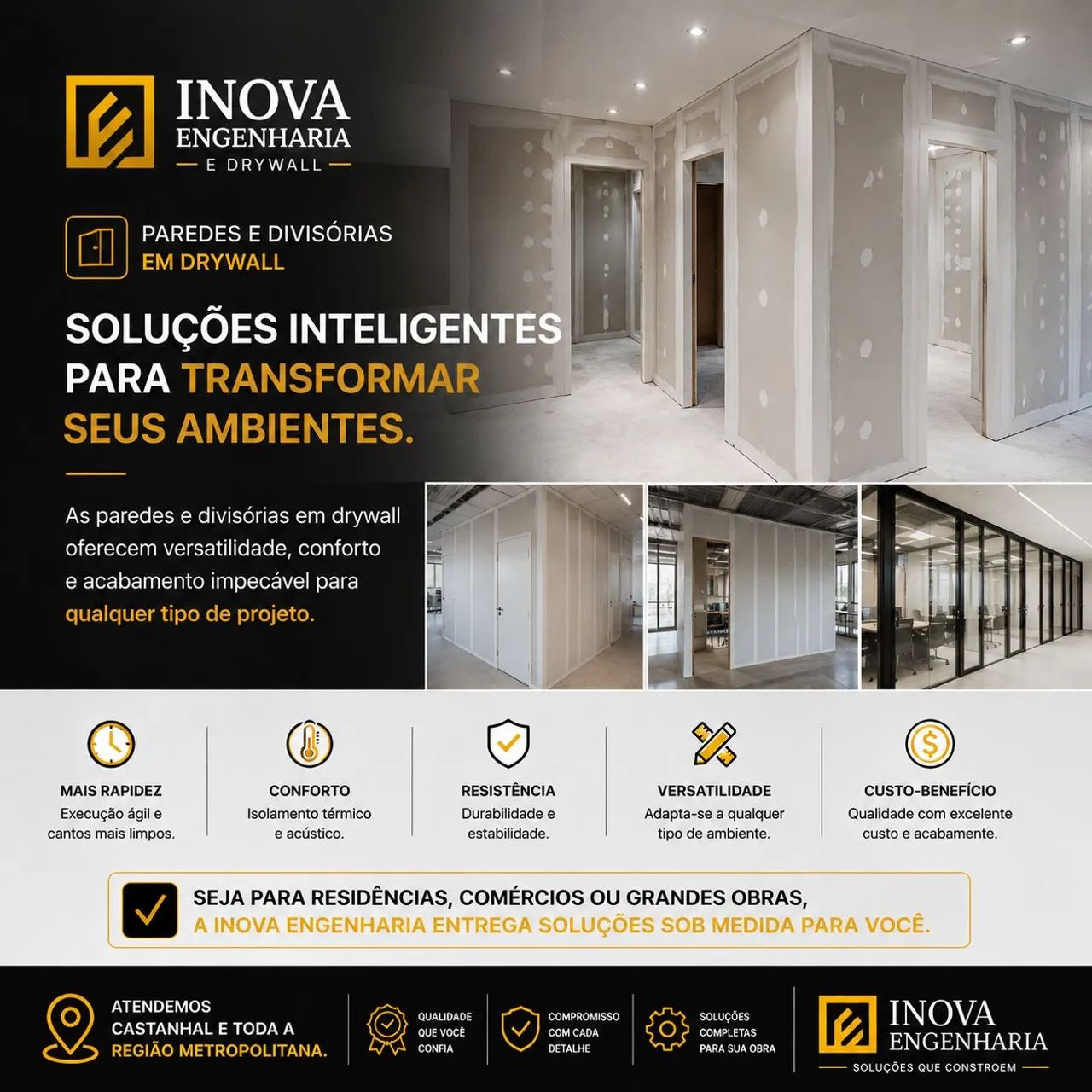 Parede e divisórias em drywall  - Foto 4