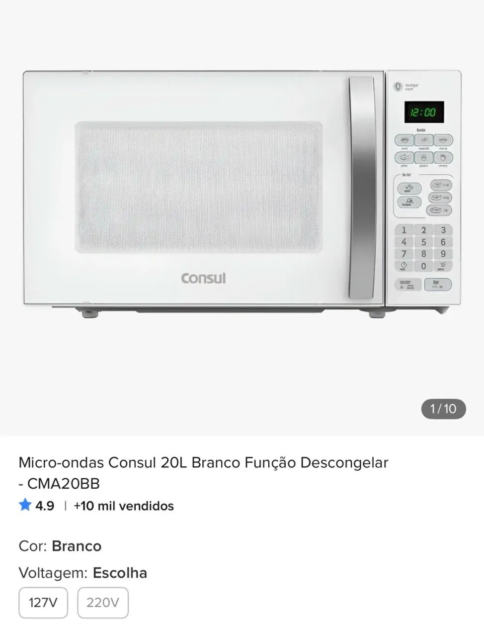 Vendo microondas 20litros - Consul 