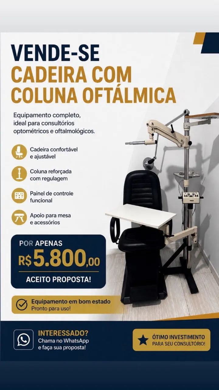 conjunto cadeira e coluna para exame de vista  - Foto 2