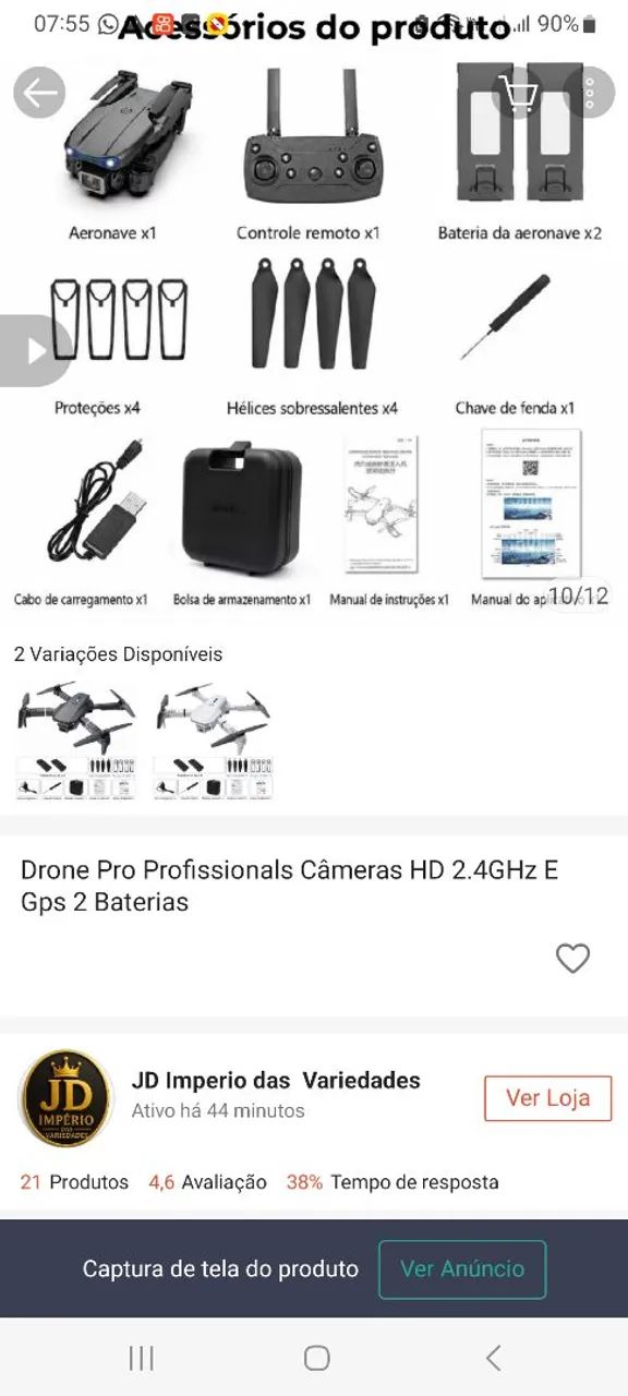 Vendo um Drone Pro Profissional completo na caixa Mais informações pelo WhatsApp * - Foto 3