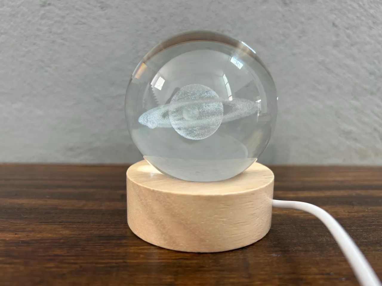 Luminária - Bola de cristal Saturno 
