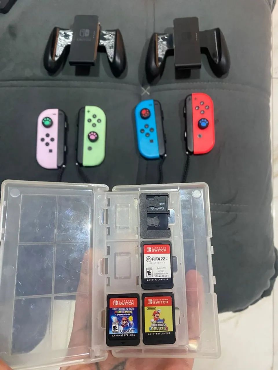 2 controles do nitendo switch originais e 3 jogos  - Foto 5