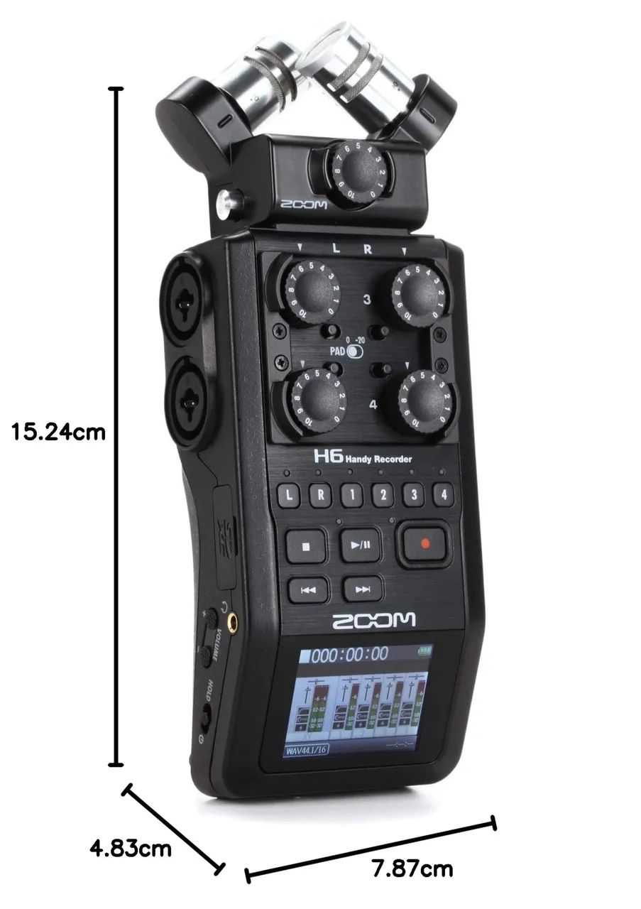 【極美品】ZOOM H6 Black Gravadora Zoom H6 Black - Microfones e Gravadores - Delmiro