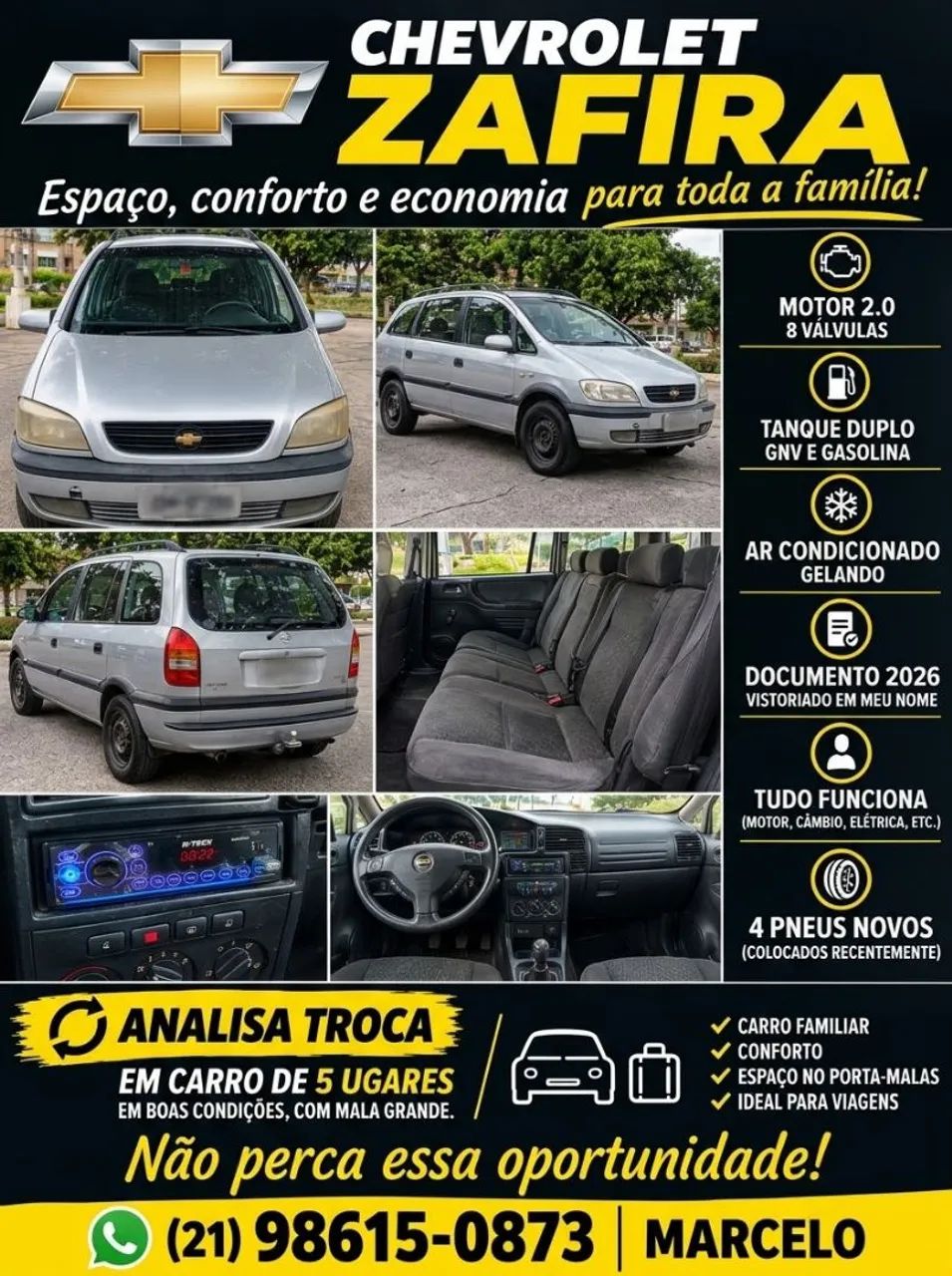 Chevrolet Zafira Zafira 2.0/ CD 2.0 8V MPFI 5p Mec. 2002