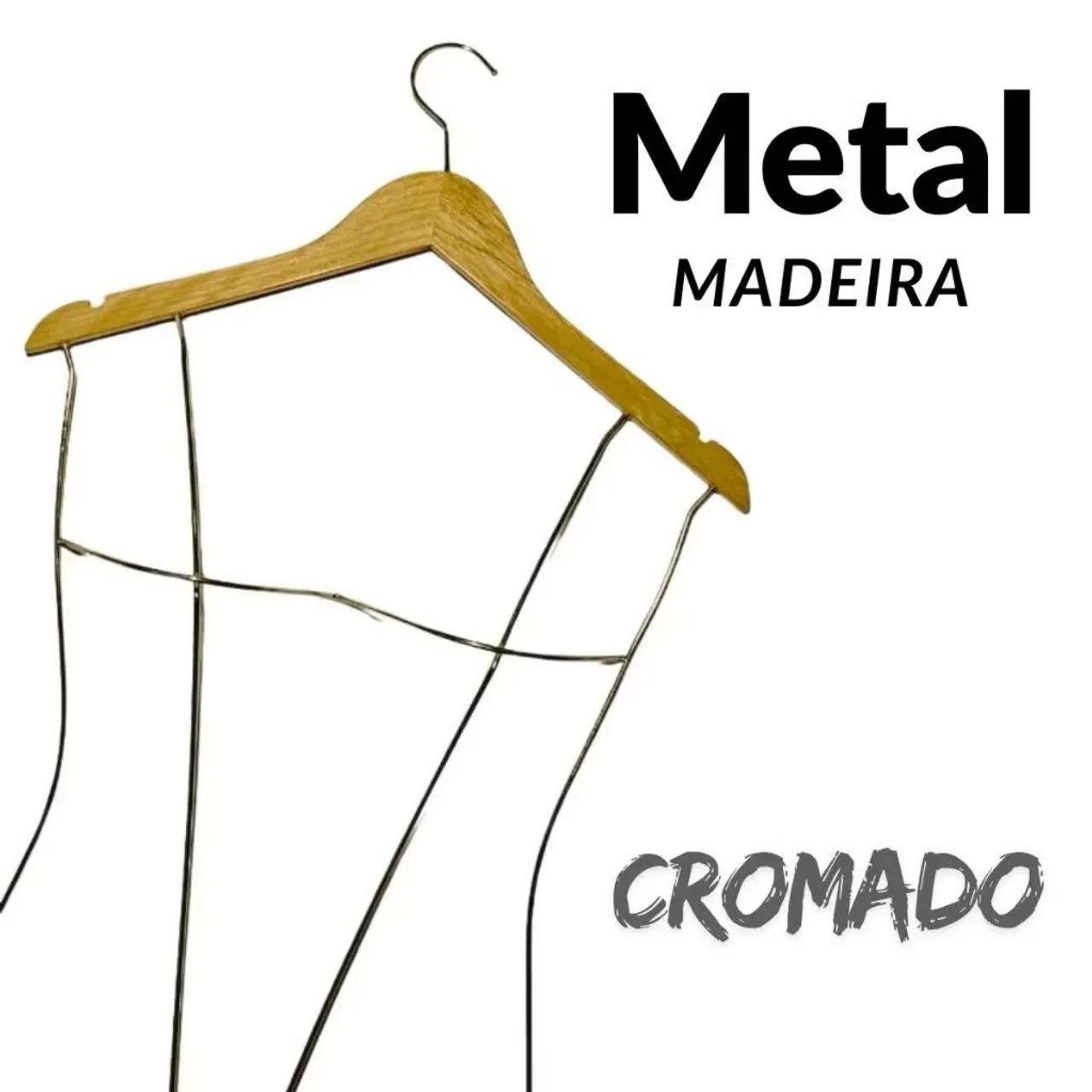 Cabides Silhueta Corpinho Cromado  - Foto 2
