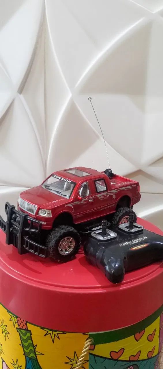 Caminhonete Controle Remoto Pick-up Off-Road Superior Vermelha Usada - Foto 3